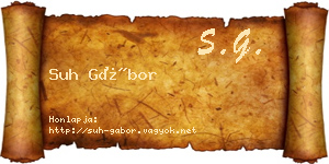 Suh Gábor névjegykártya